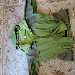 Snowboard, winter jacket